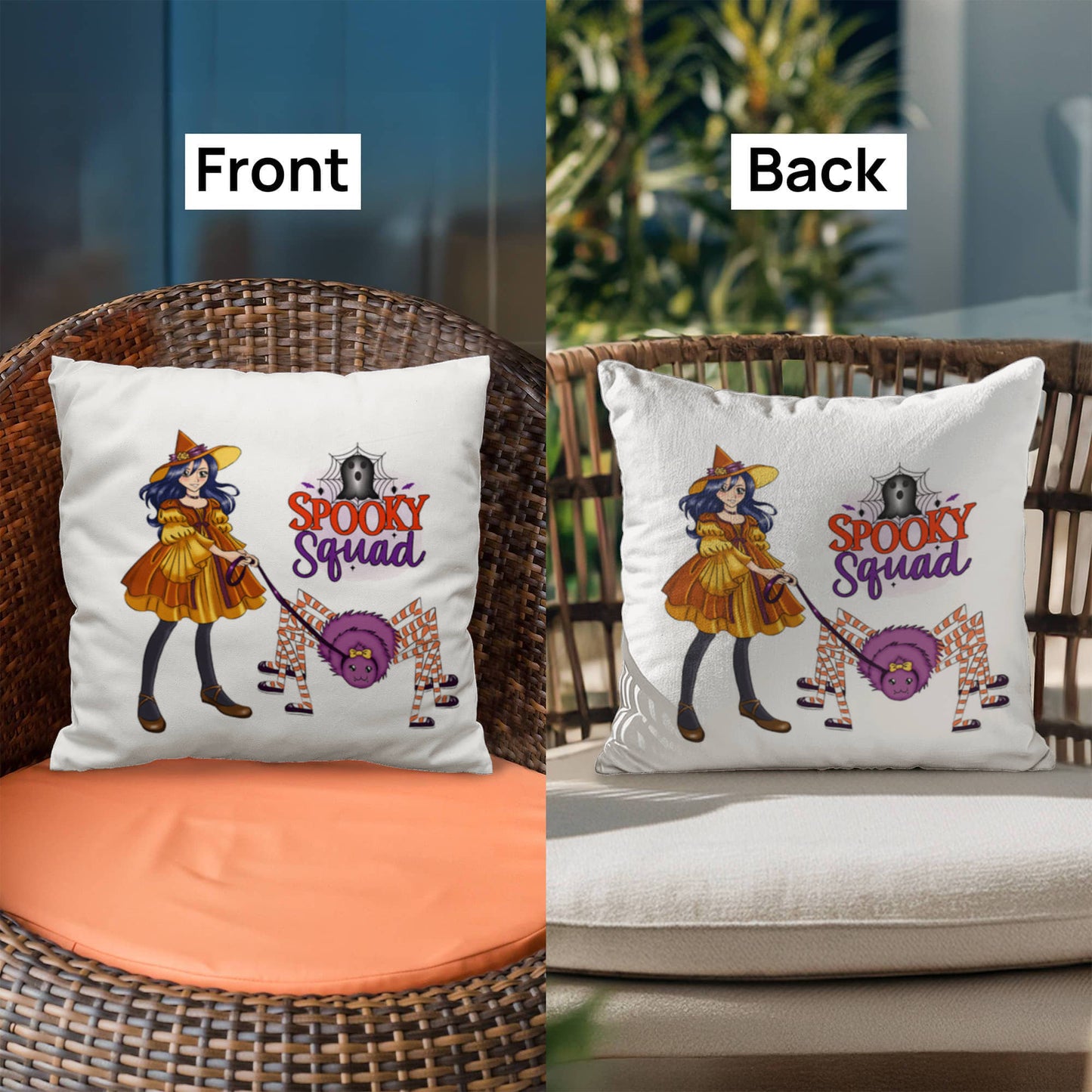 Spooky Squad Halloween Throw Pillow