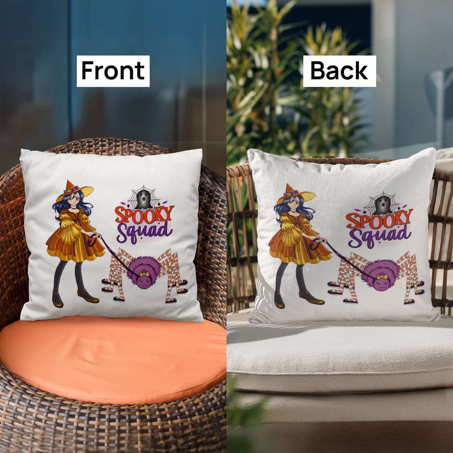 Spooky Squad Halloween Throw Pillow