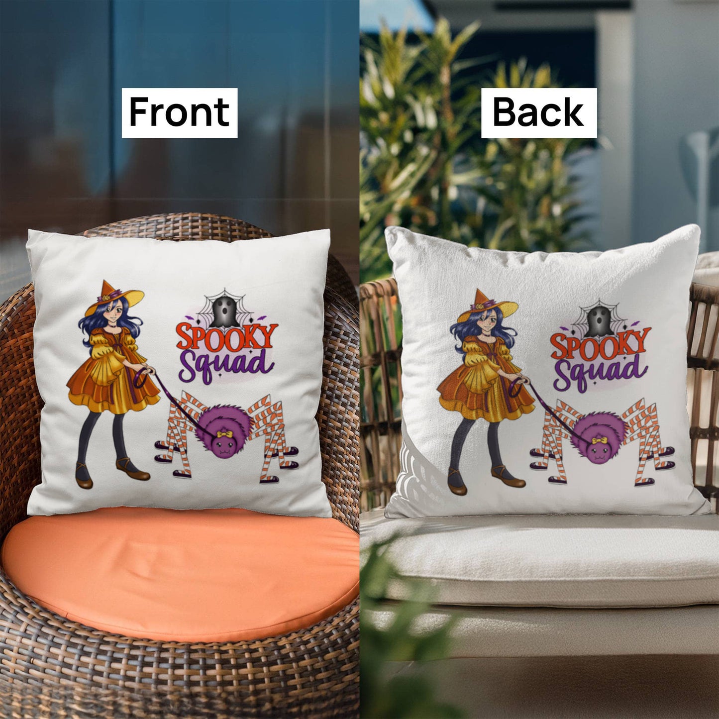 Spooky Squad Halloween Throw Pillow