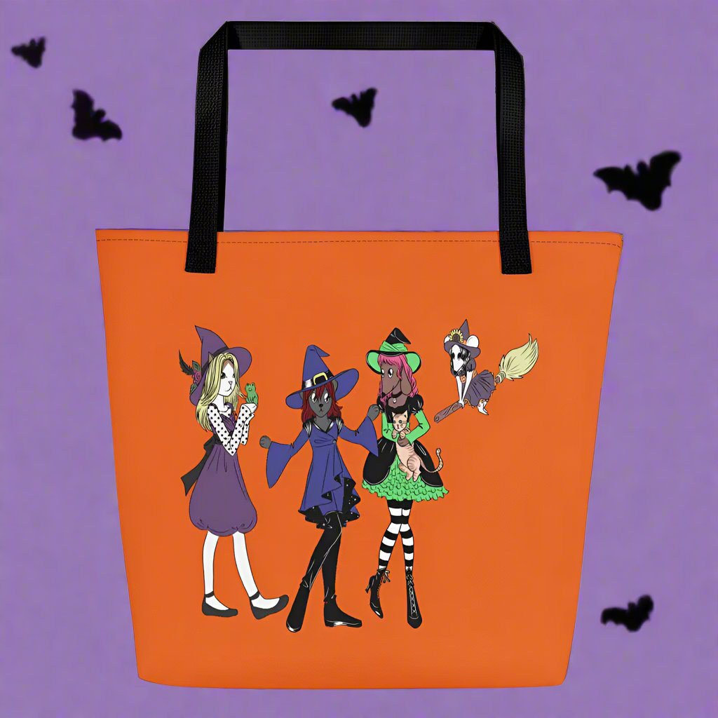 Enchanting Witches Large Tote Bag Kawaii Esquire