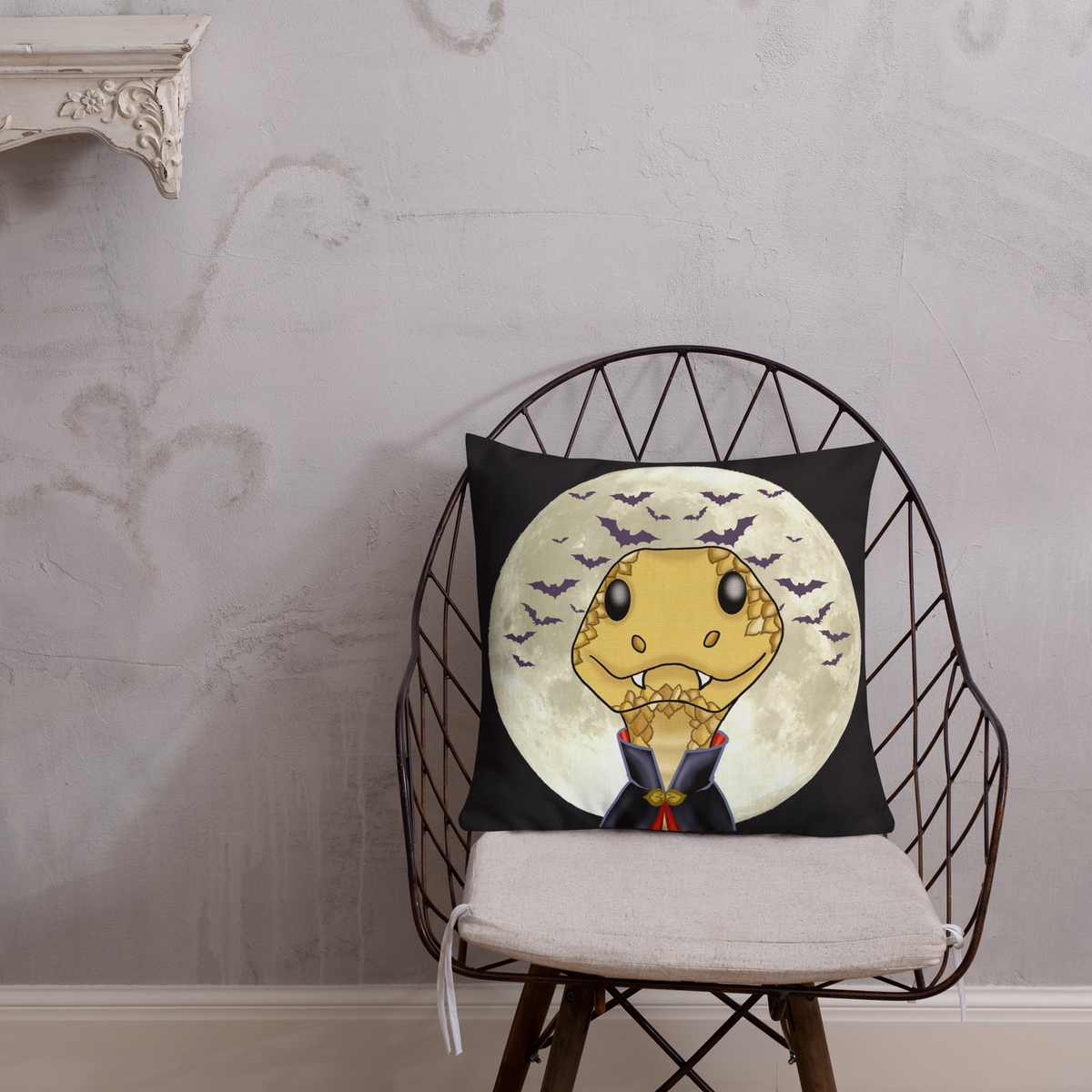 Count Sssnacula Vampire Snake Premium Pillow