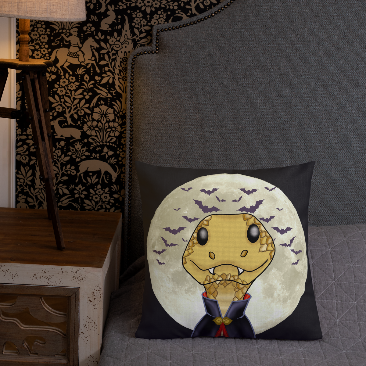 Count Sssnacula Vampire Snake Premium Pillow