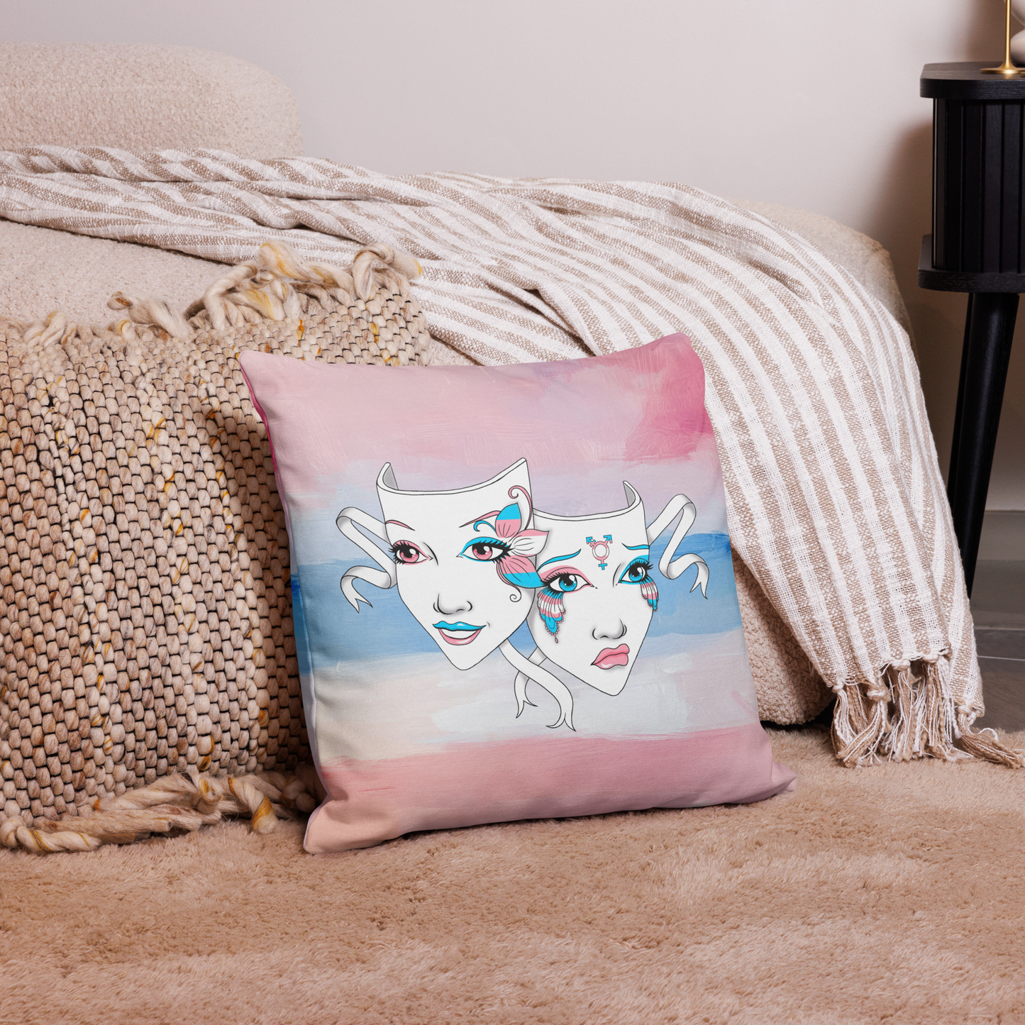 Trans Pride Theatre Mask Premium Pillow