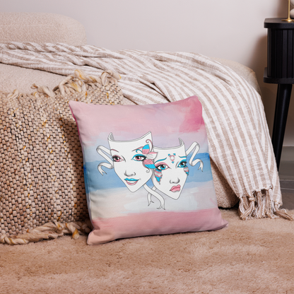 Trans Pride Theatre Mask Premium Pillow