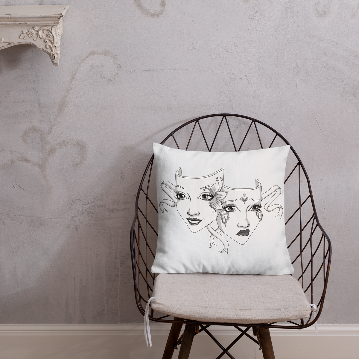 Black Drama Premium Pillow