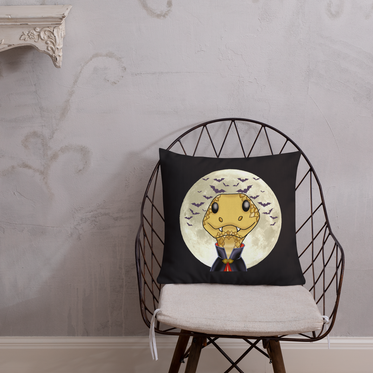 Count Sssnacula Vampire Snake Premium Pillow