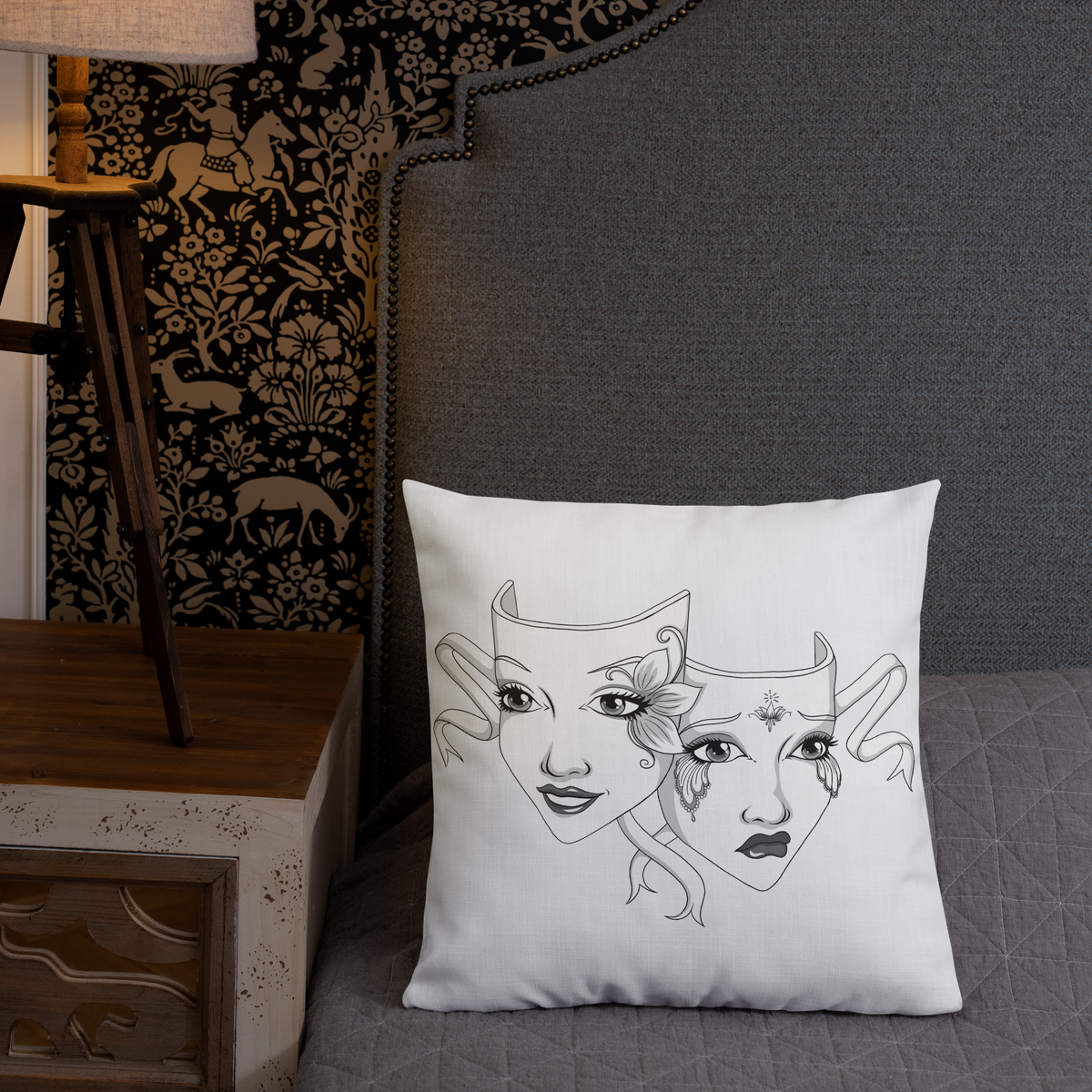 Black Drama Premium Pillow
