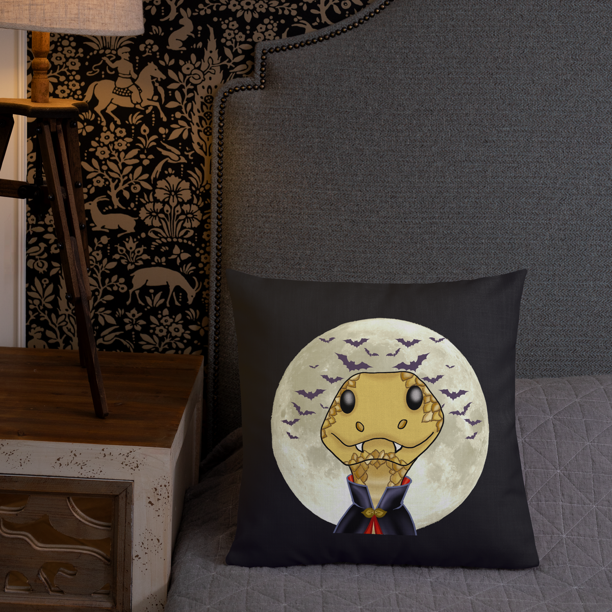 Count Sssnacula Vampire Snake Premium Pillow