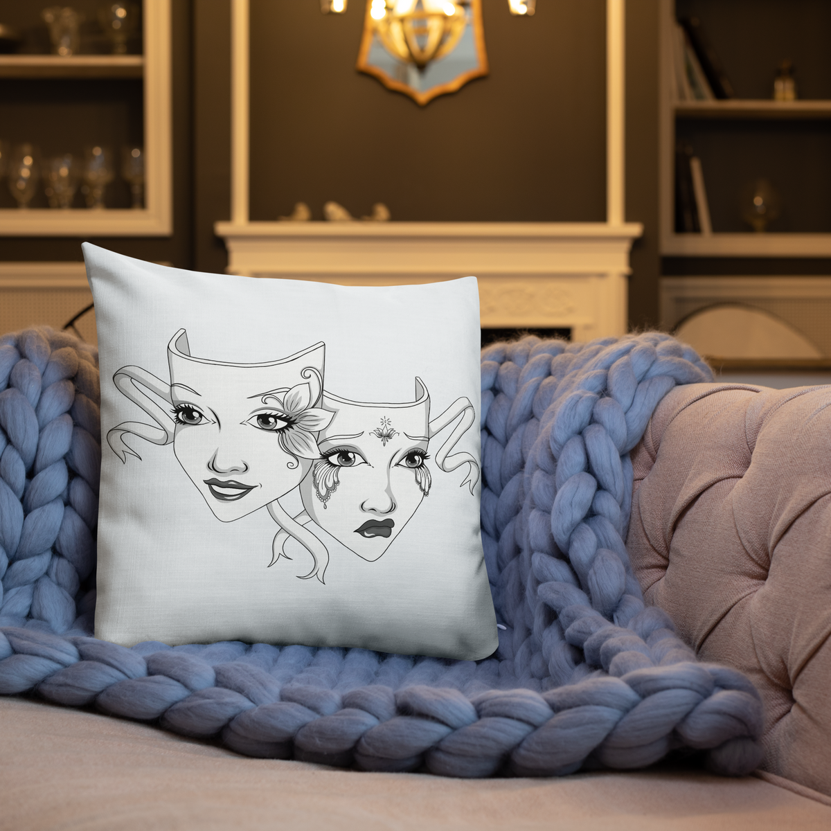 Black Drama Premium Pillow