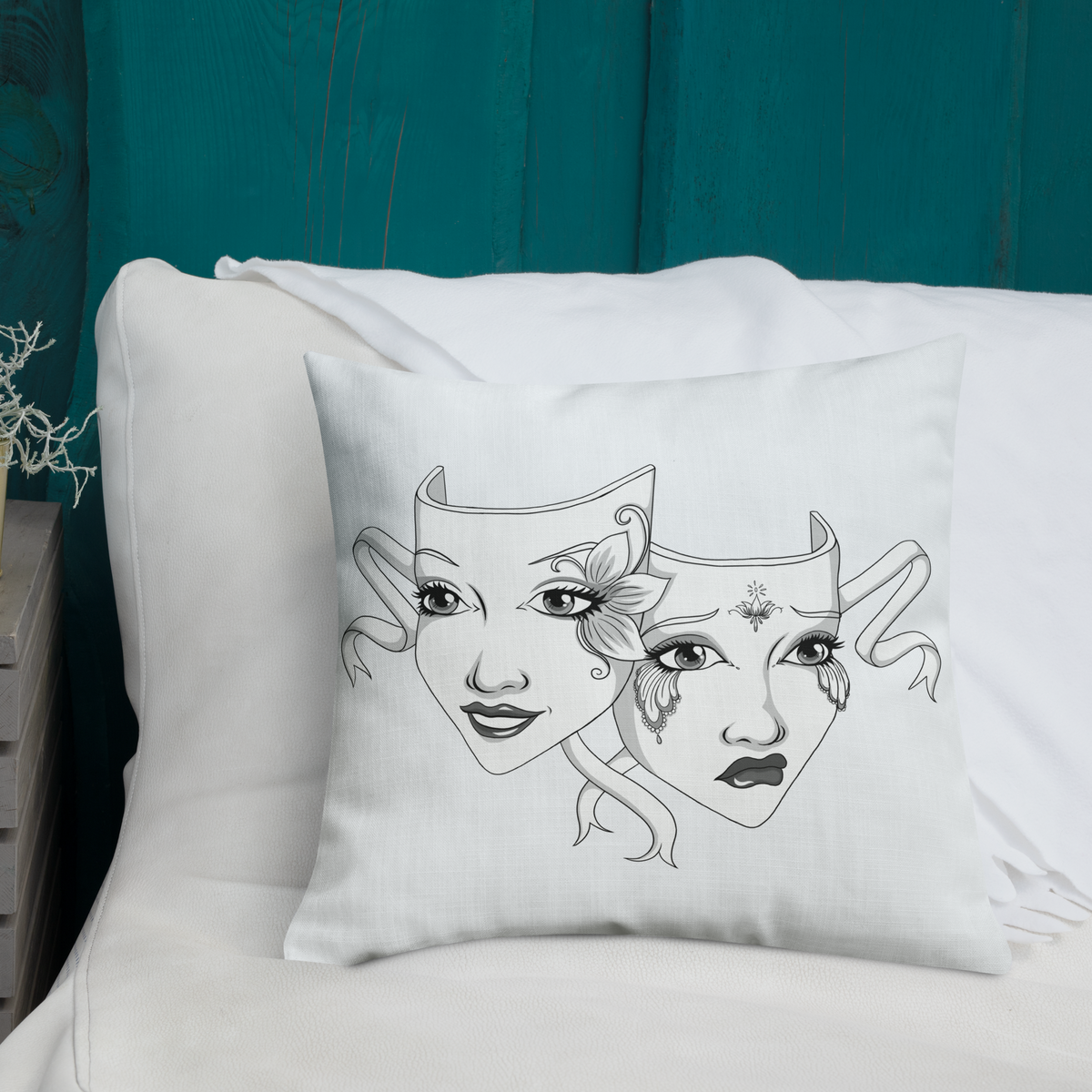 Black Drama Premium Pillow