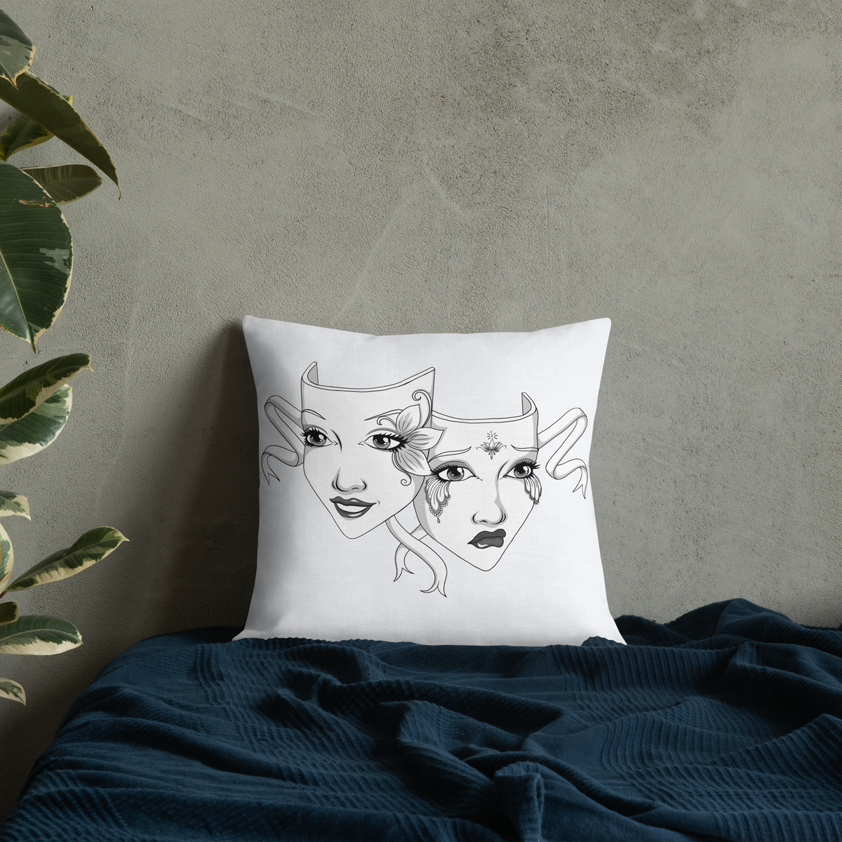 Black Drama Premium Pillow