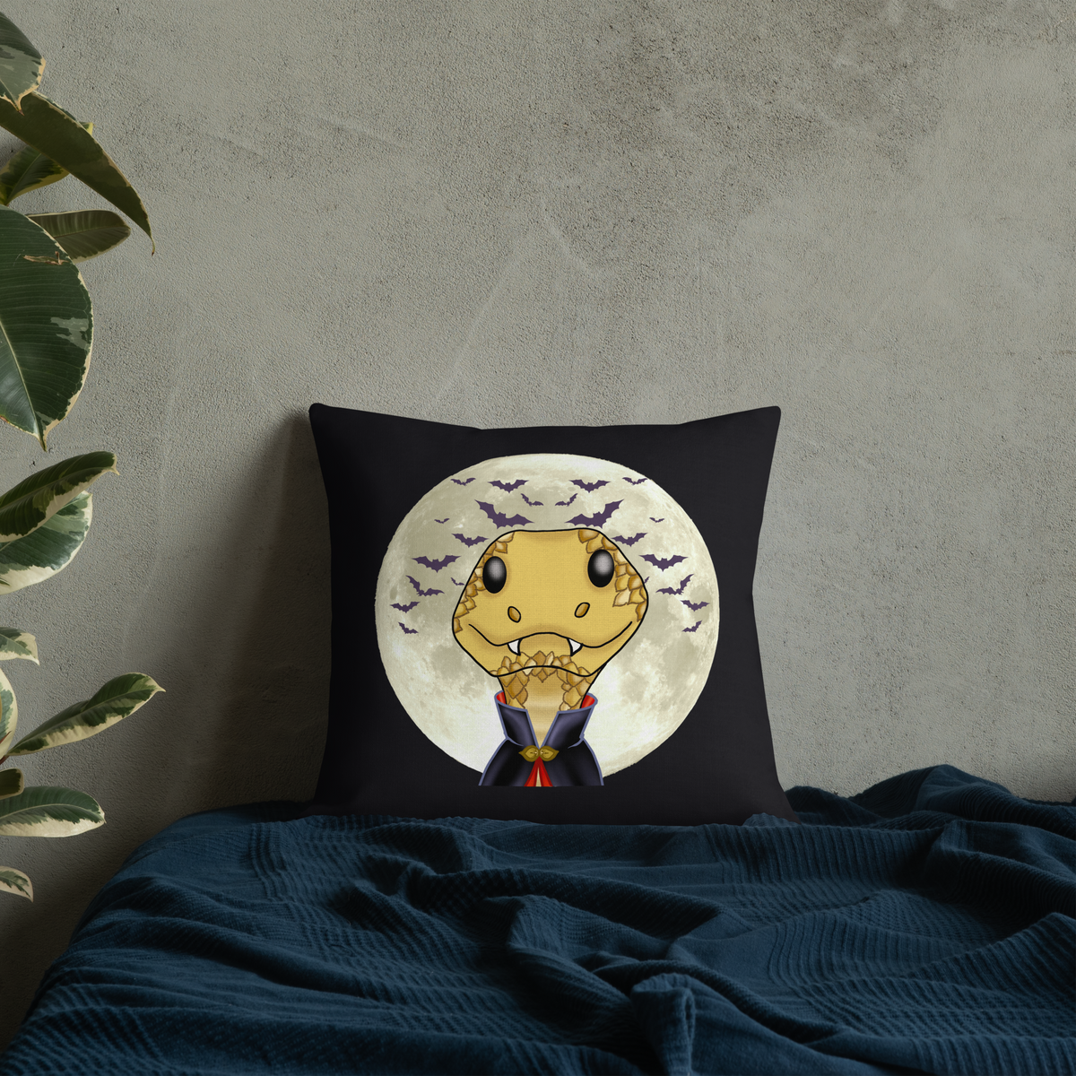 Count Sssnacula Vampire Snake Premium Pillow