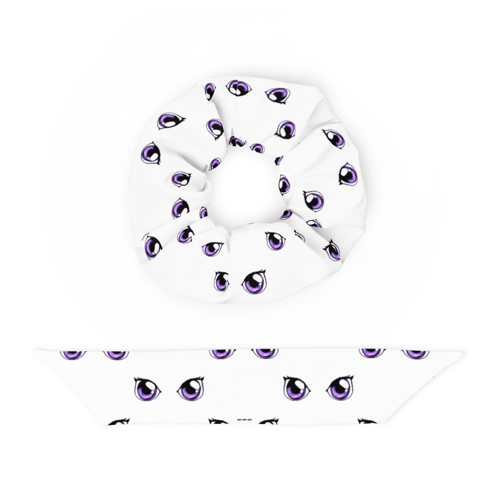 Purple Cat Eye Recycled Scrunchie