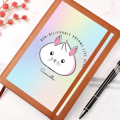 Personalized Bun-believable Bunny Dumpling Journal, Kawaii Self Care Notebook