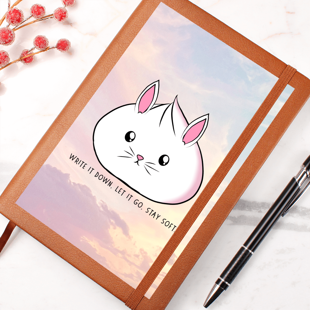 Stay Soft Bunny Journal – “Write It Down, Let It Go” Self Care Notebook