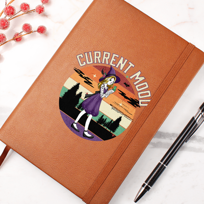 Current Mood Witch Cat & Familiar Graphic Leather Journal