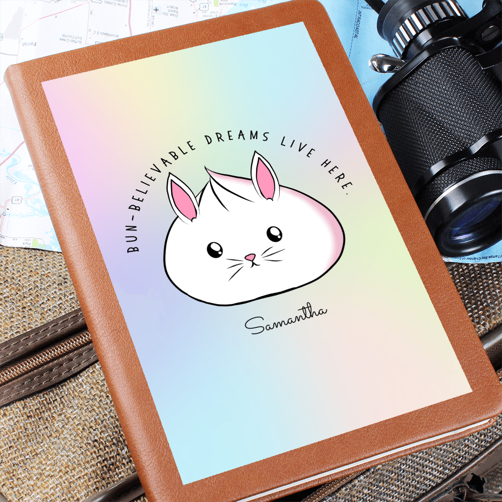 Personalized Bun-believable Bunny Dumpling Journal, Kawaii Self Care Notebook