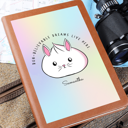 Personalized Bun-believable Bunny Dumpling Journal, Kawaii Self Care Notebook