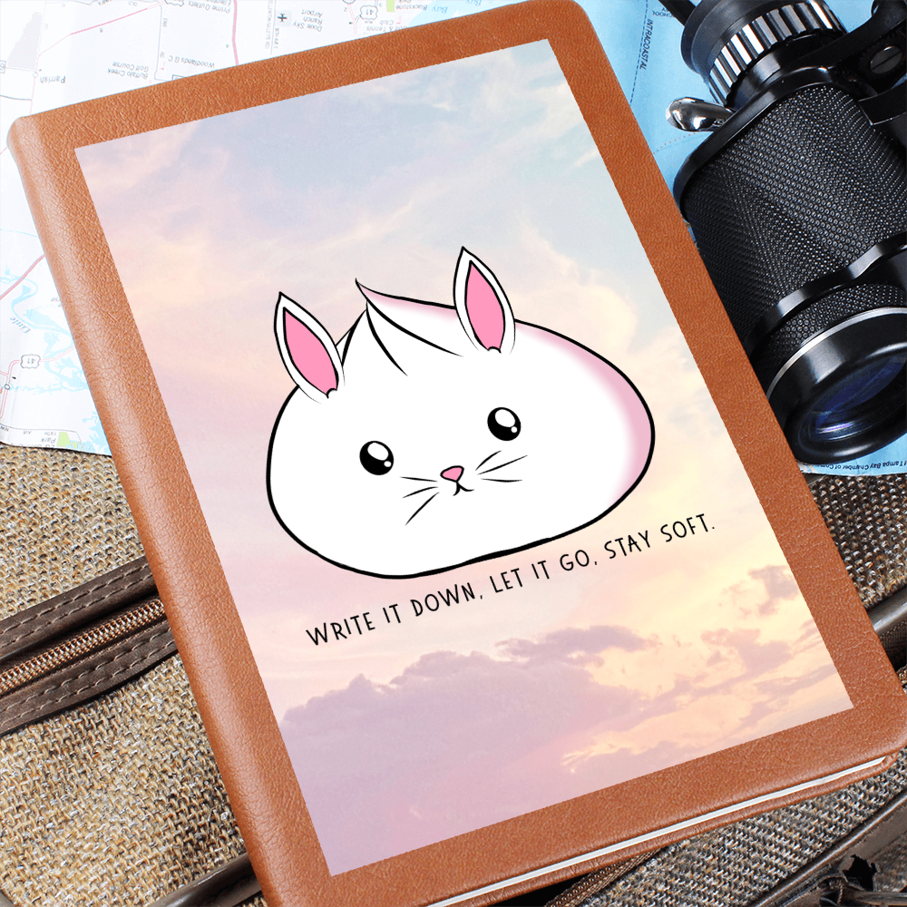 Stay Soft Bunny Journal – “Write It Down, Let It Go” Self Care Notebook