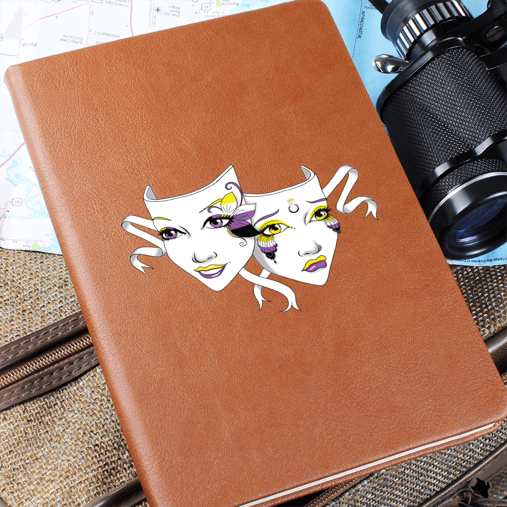 Non-Binary Pride Comedy Tragedy Theatre Mask Journal