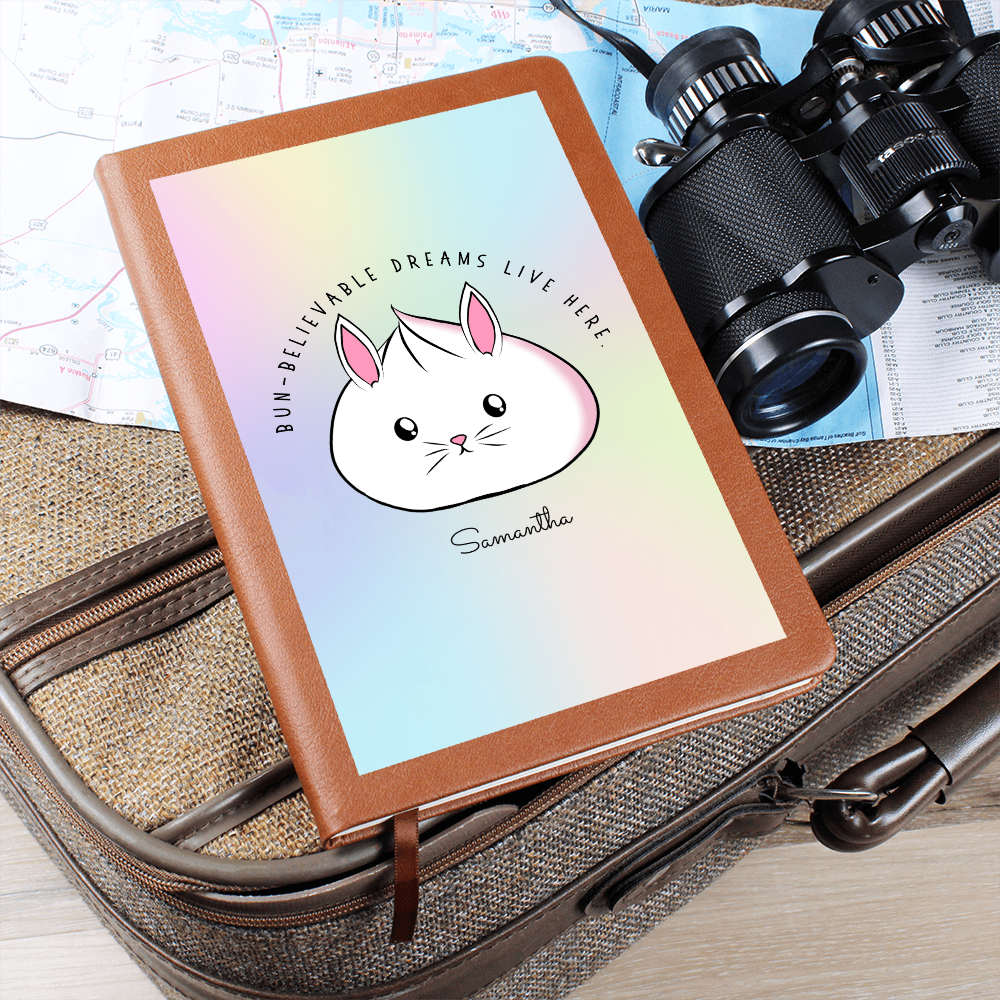 Personalized Bun-believable Bunny Dumpling Journal, Kawaii Self Care Notebook