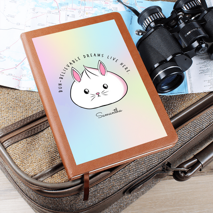 Personalized Bun-believable Bunny Dumpling Journal, Kawaii Self Care Notebook