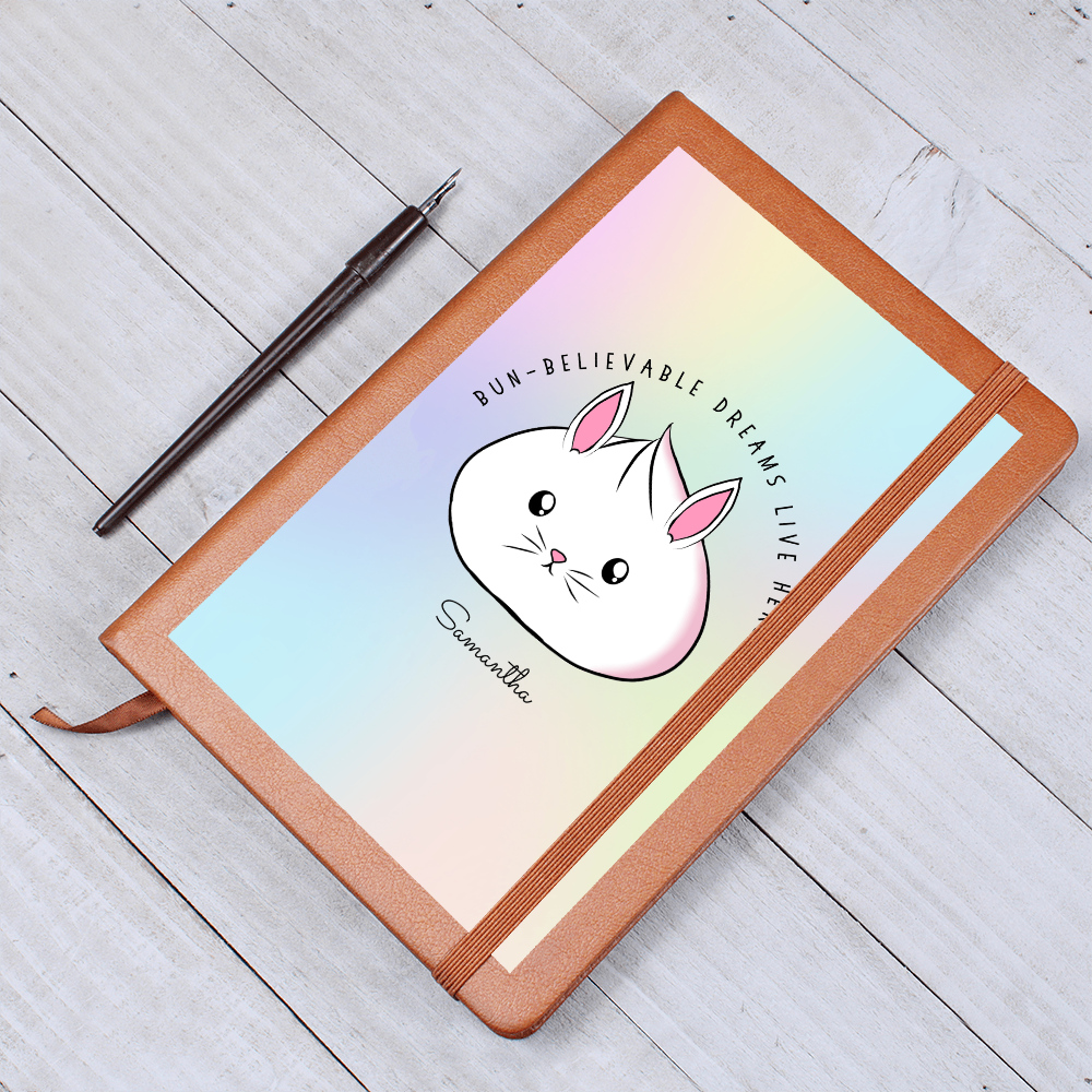 Personalized Bun-believable Bunny Dumpling Journal, Kawaii Self Care Notebook