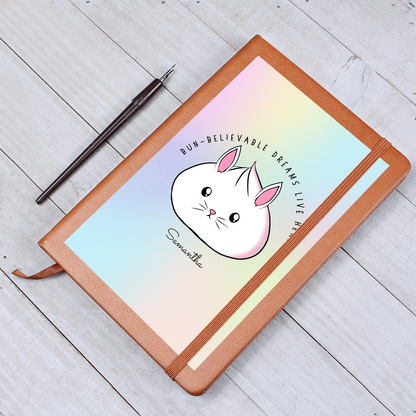 Personalized Bun-believable Bunny Dumpling Journal, Kawaii Self Care Notebook