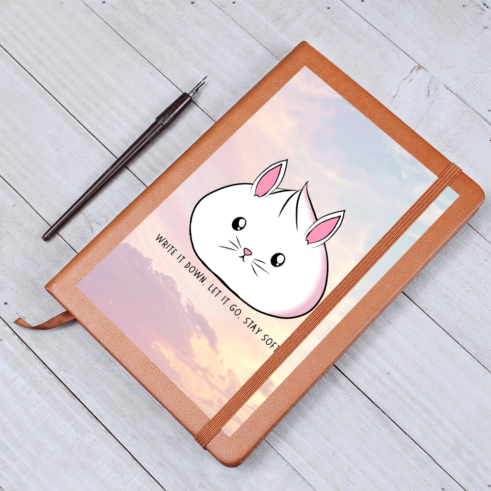 Stay Soft Bunny Journal – “Write It Down, Let It Go” Self Care Notebook