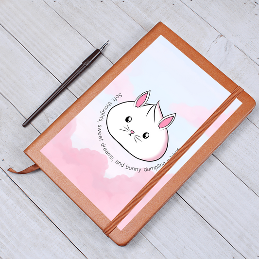 Cute Bunny Dumpling Journal, Kawaii Self Care Notebook