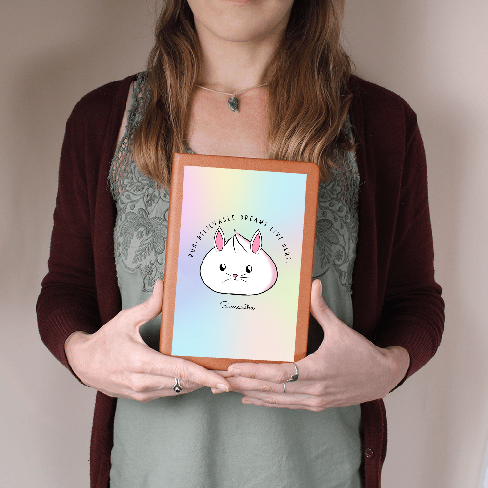 Personalized Bun-believable Bunny Dumpling Journal, Kawaii Self Care Notebook