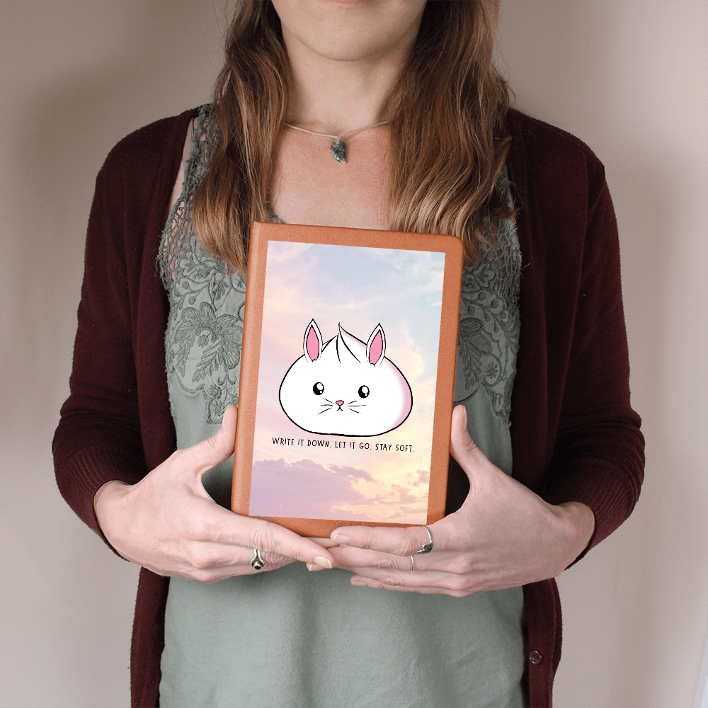 Stay Soft Bunny Journal – “Write It Down, Let It Go” Self Care Notebook