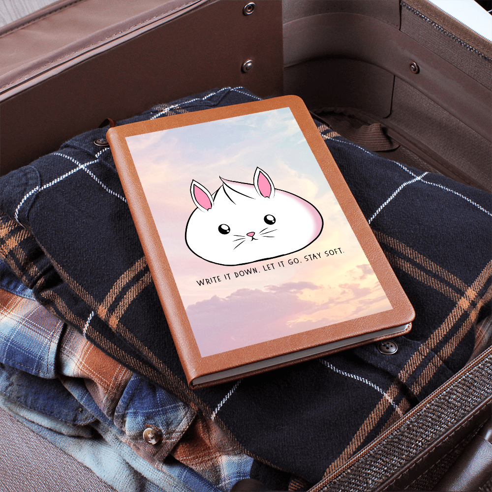 Stay Soft Bunny Journal – “Write It Down, Let It Go” Self Care Notebook