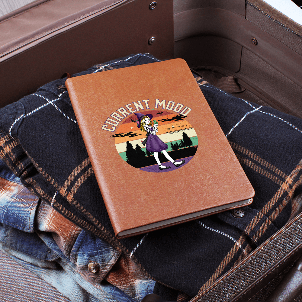 Current Mood Witch Cat & Familiar Graphic Leather Journal