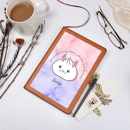Personalized Cute Bunny Dumpling Journal, Kawaii Self Care Notebook