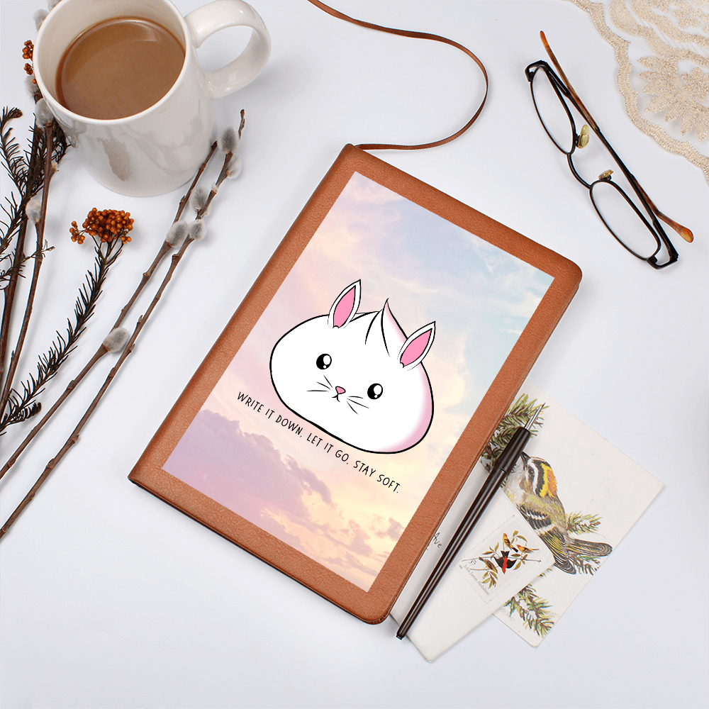 Stay Soft Bunny Journal – “Write It Down, Let It Go” Self Care Notebook