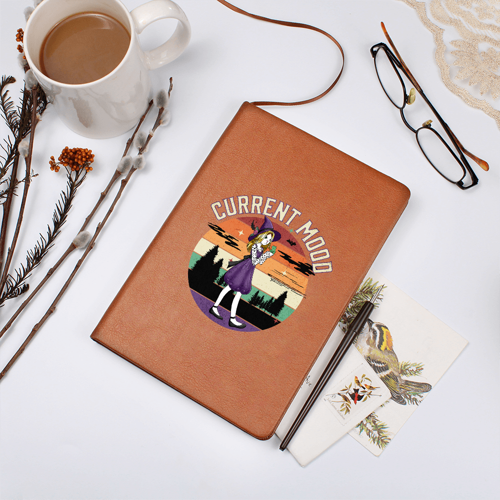 Current Mood Witch Cat & Familiar Graphic Leather Journal