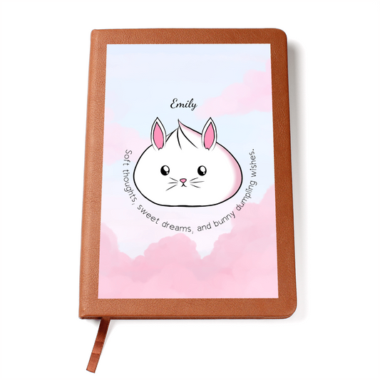 Personalized Cute Bunny Dumpling Journal, Kawaii Self Care Notebook, Soft Aesthetic Diary, Cute Writing Journal, Cozy Gift Idea