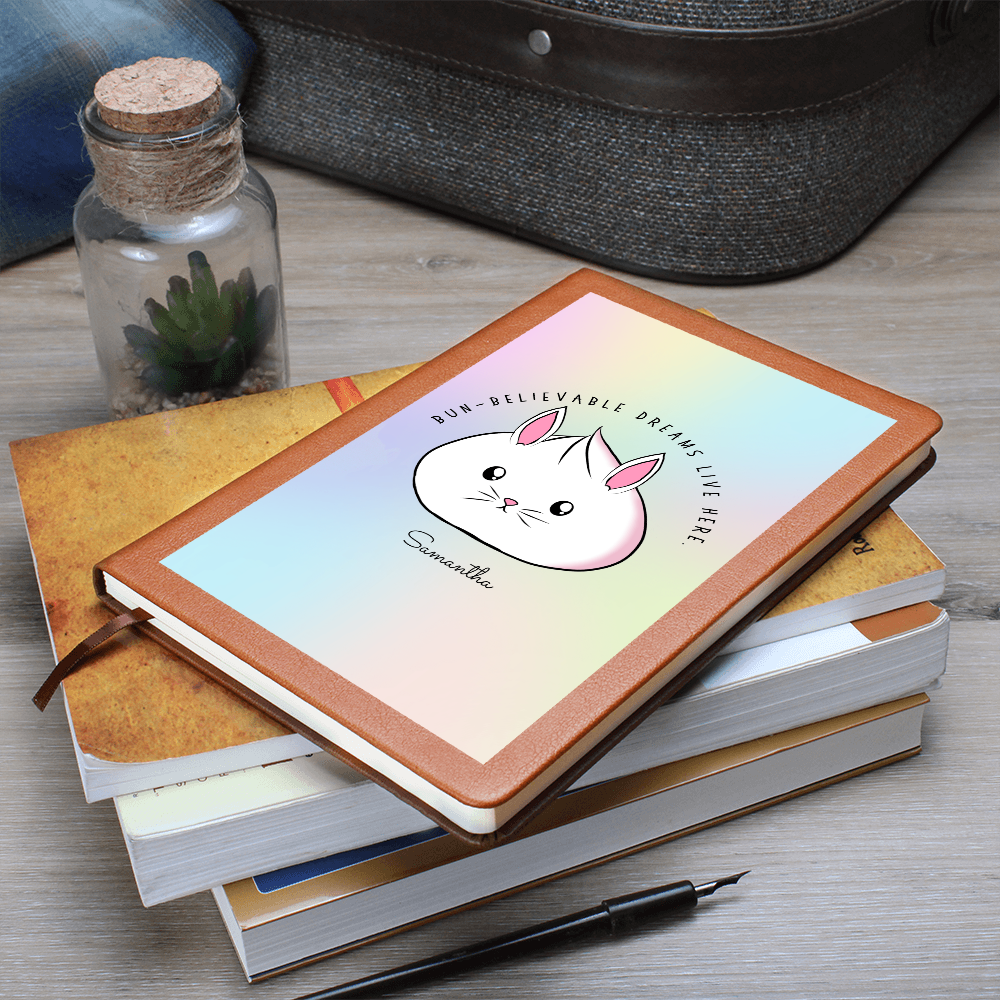 Personalized Bun-believable Bunny Dumpling Journal, Kawaii Self Care Notebook