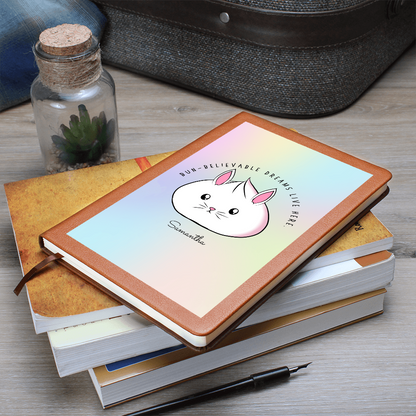 Personalized Bun-believable Bunny Dumpling Journal, Kawaii Self Care Notebook