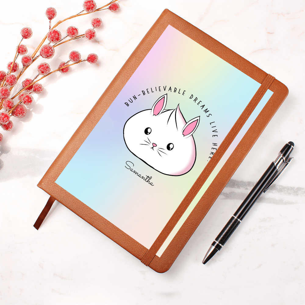 Personalized Bun-believable Bunny Dumpling Journal, Kawaii Self Care Notebook