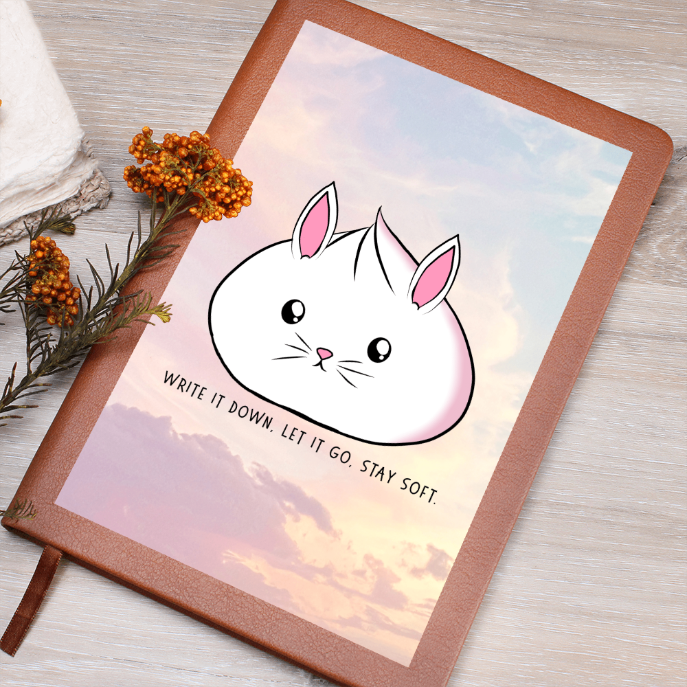 Stay Soft Bunny Journal – “Write It Down, Let It Go” Self Care Notebook