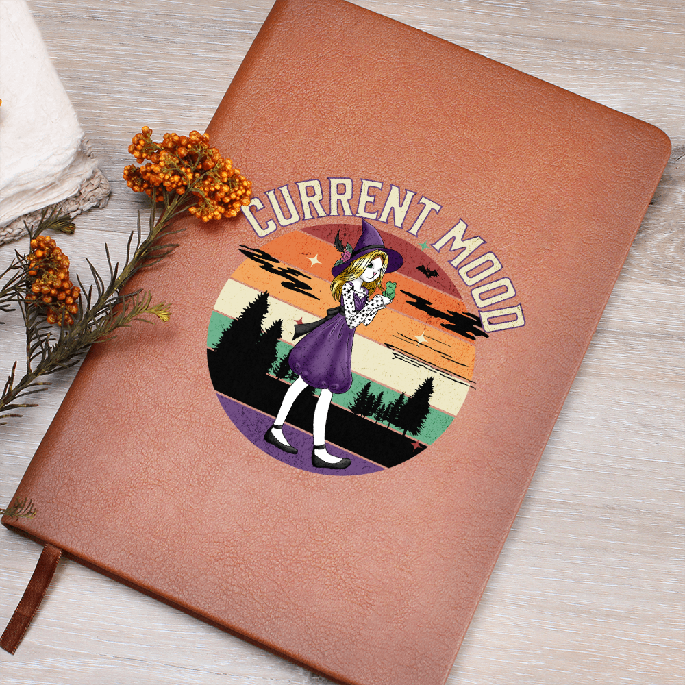 Current Mood Witch Cat & Familiar Graphic Leather Journal