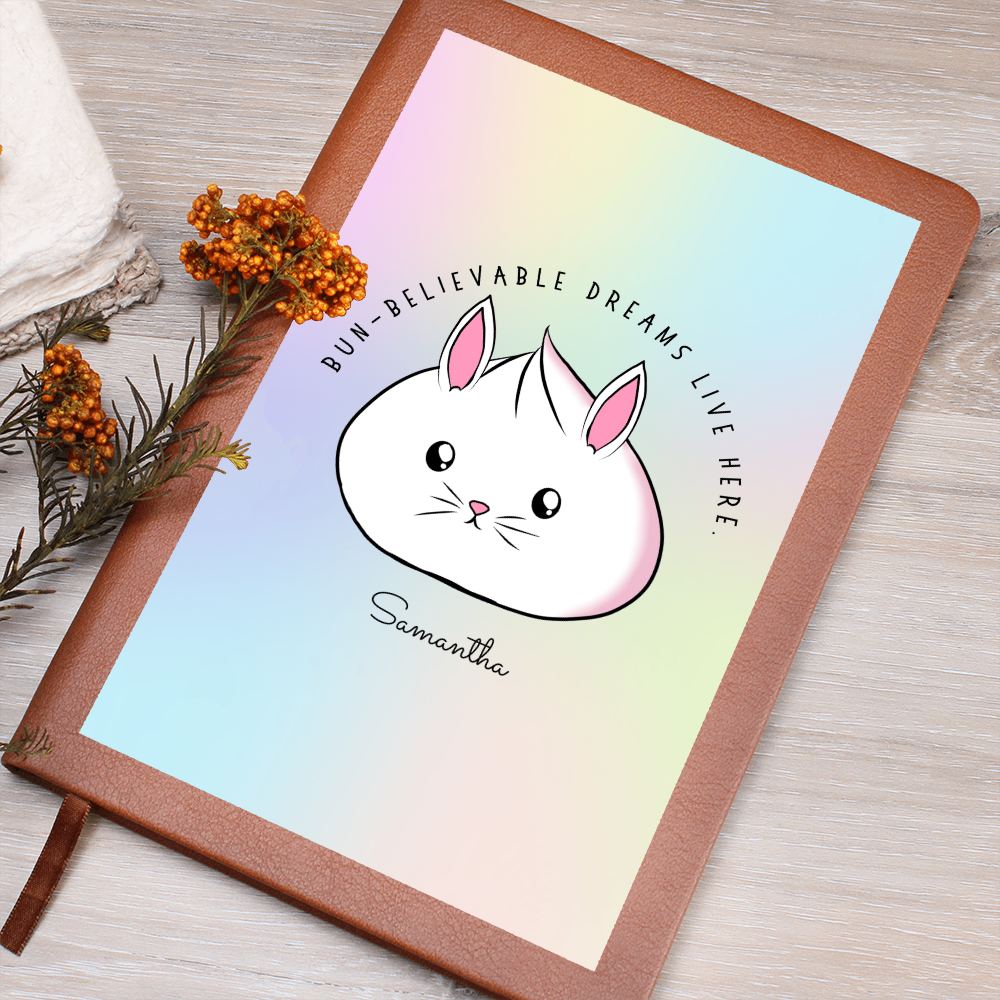 Personalized Bun-believable Bunny Dumpling Journal, Kawaii Self Care Notebook