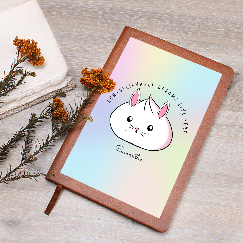 Personalized Bun-believable Bunny Dumpling Journal, Kawaii Self Care Notebook
