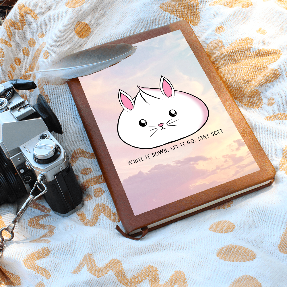 Stay Soft Bunny Journal – “Write It Down, Let It Go” Self Care Notebook