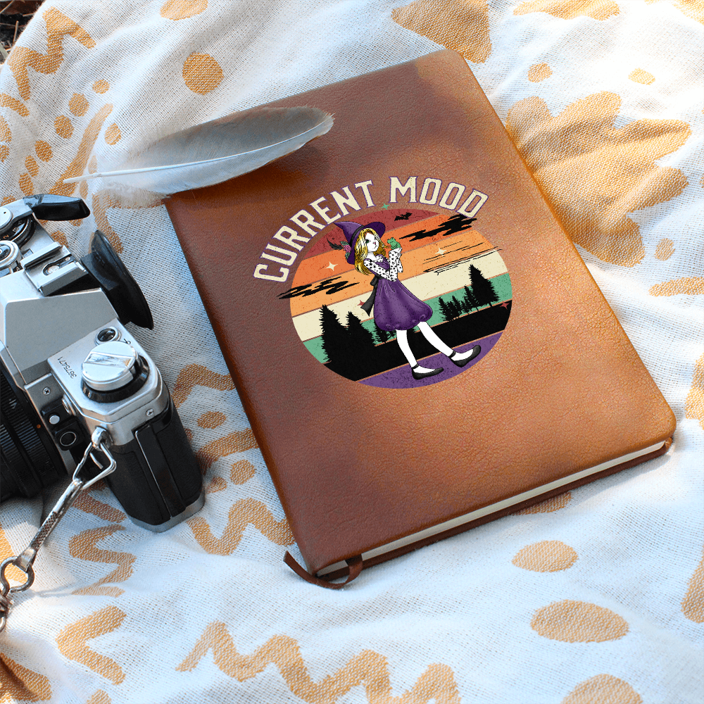 Current Mood Witch Cat & Familiar Graphic Leather Journal
