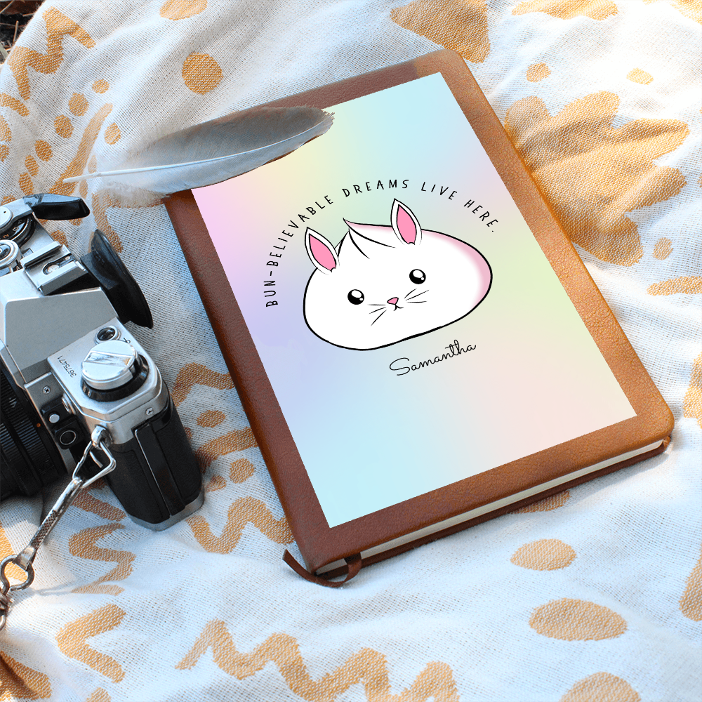 Personalized Bun-believable Bunny Dumpling Journal, Kawaii Self Care Notebook