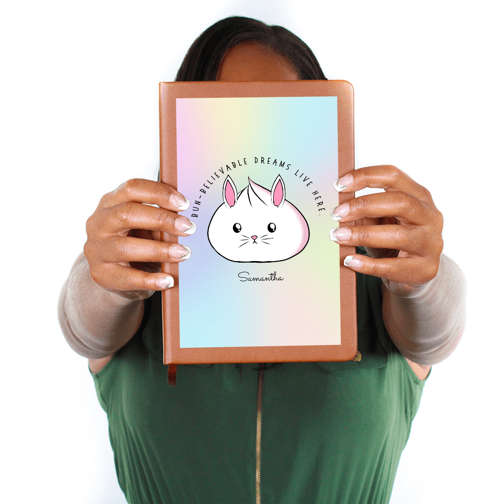 Personalized Bun-believable Bunny Dumpling Journal, Kawaii Self Care Notebook