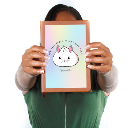 Personalized Bun-believable Bunny Dumpling Journal, Kawaii Self Care Notebook